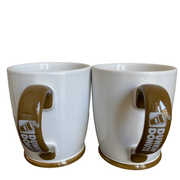 Dunkin' Donuts Large Oversized Ceramic Mugs Pair Set Of 2 - Picture 6 of 16